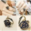 新款日韩流行 复古玫瑰花戒指 指环