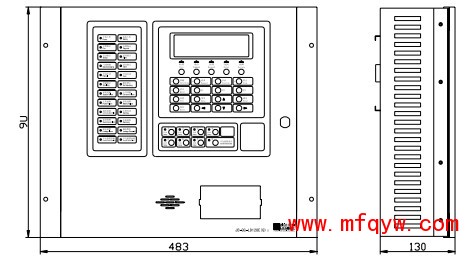 JB-QG-LD128E(Q)II火灾报警控制器外形尺寸图