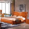 玉平创意 全实木床1.8米 双人床胡桃木床 中式