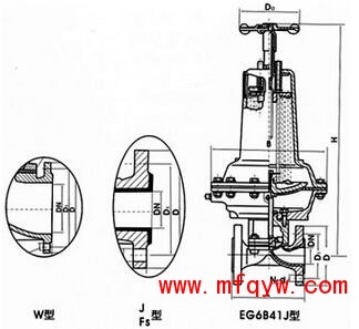 EG6B41J英标常闭式气动隔膜阀结构图