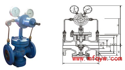 先导活塞式气体减压阀结构图