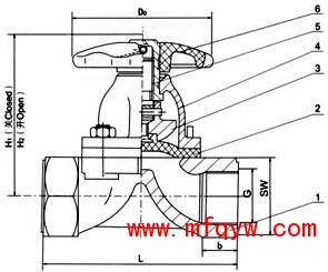 内螺纹隔膜阀结构图