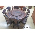 菏泽老挝红酸枝家具 中式红酸枝木餐桌椅 红酸枝木餐桌报价