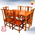 缅甸花梨木明式餐桌七件套 红木古香家具首选 缅甸花梨木家具