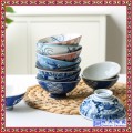 景德镇日式餐具釉下彩家用五只装饭碗陶瓷碗米饭碗韩式小汤碗套装