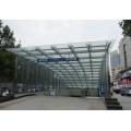 深圳大型钢结构雨棚搭建、钢结构玻璃雨棚 钢结构挡雨棚安装