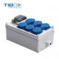 TIBOX户外防水插座箱 6个插座一正泰断路器的配电盒定制