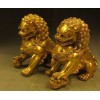 铜狮子护卫-狮子雕塑-博创雕塑