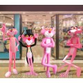 奶茶店面顽皮的粉红豹雕塑 玻璃钢动漫卡通模型