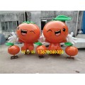 橙子示范区草坪摆件玻璃钢卡通水果雕塑仿真橙子制作