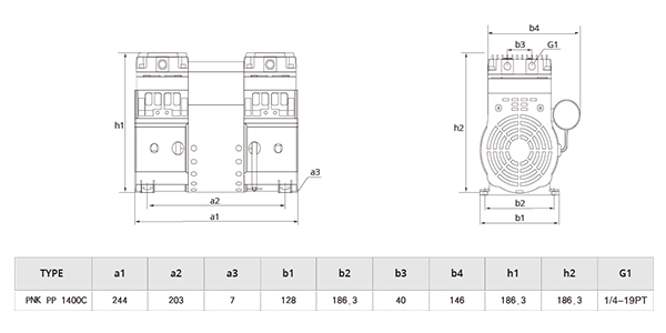 PNK PP 1400C美容仪器专用活塞真空泵