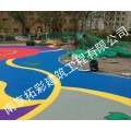 游乐场、幼儿园彩色epdm塑胶地坪施工，南京彩色塑胶跑道
