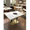 大理石电磁炉桌子，火锅店桌椅，轻奢火锅桌款式