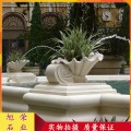 小区花园景观花钵环境盆景装饰 精美埃及米黄花钵实例图片